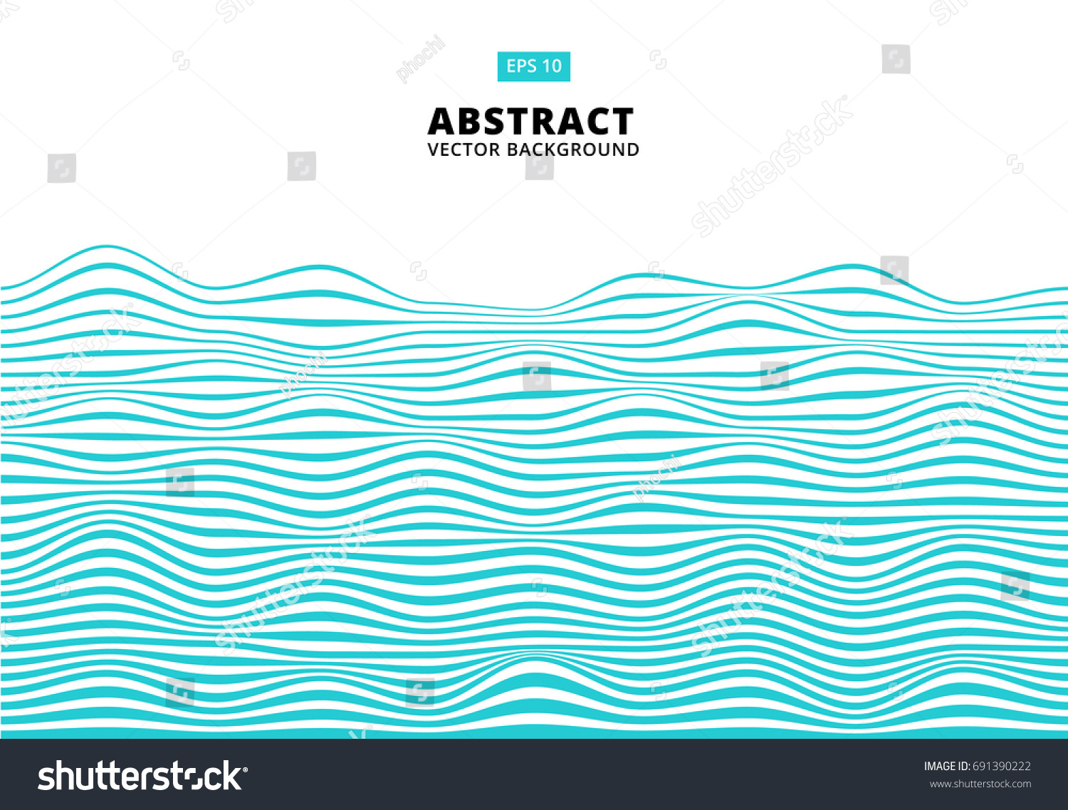 Abstract Blue Lines Wave Wavy Stripes Stock Vector (Royalty Free ...