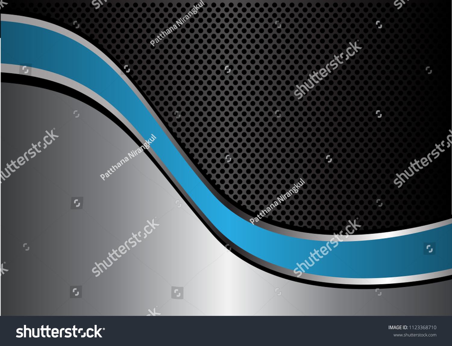 Abstract Blue Silver Line Curve Black Stock Vector (Royalty Free ...