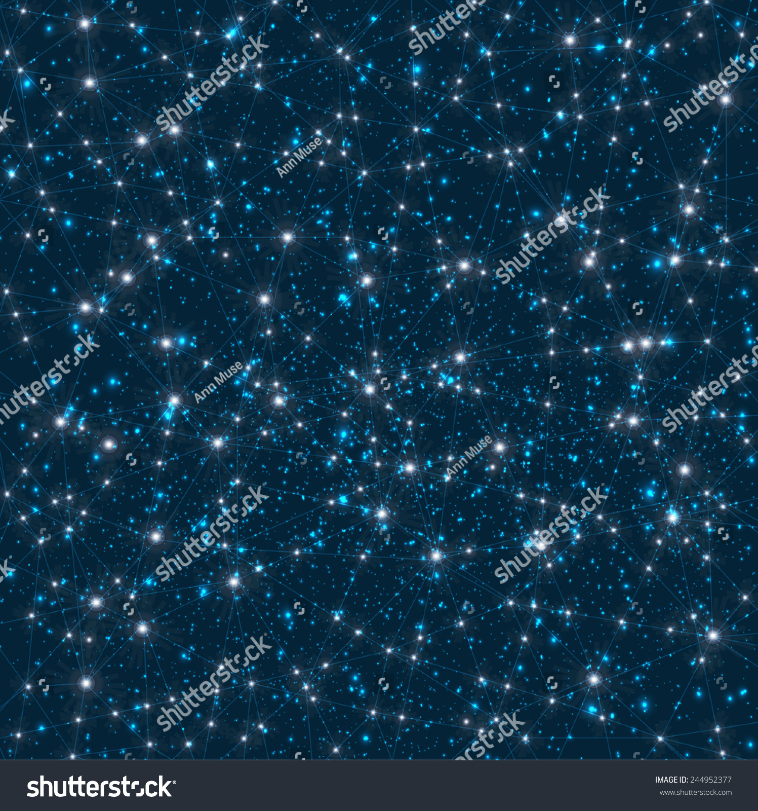 Abstract Blue Space Cosmic Constellation Star Background Stock Vector ...