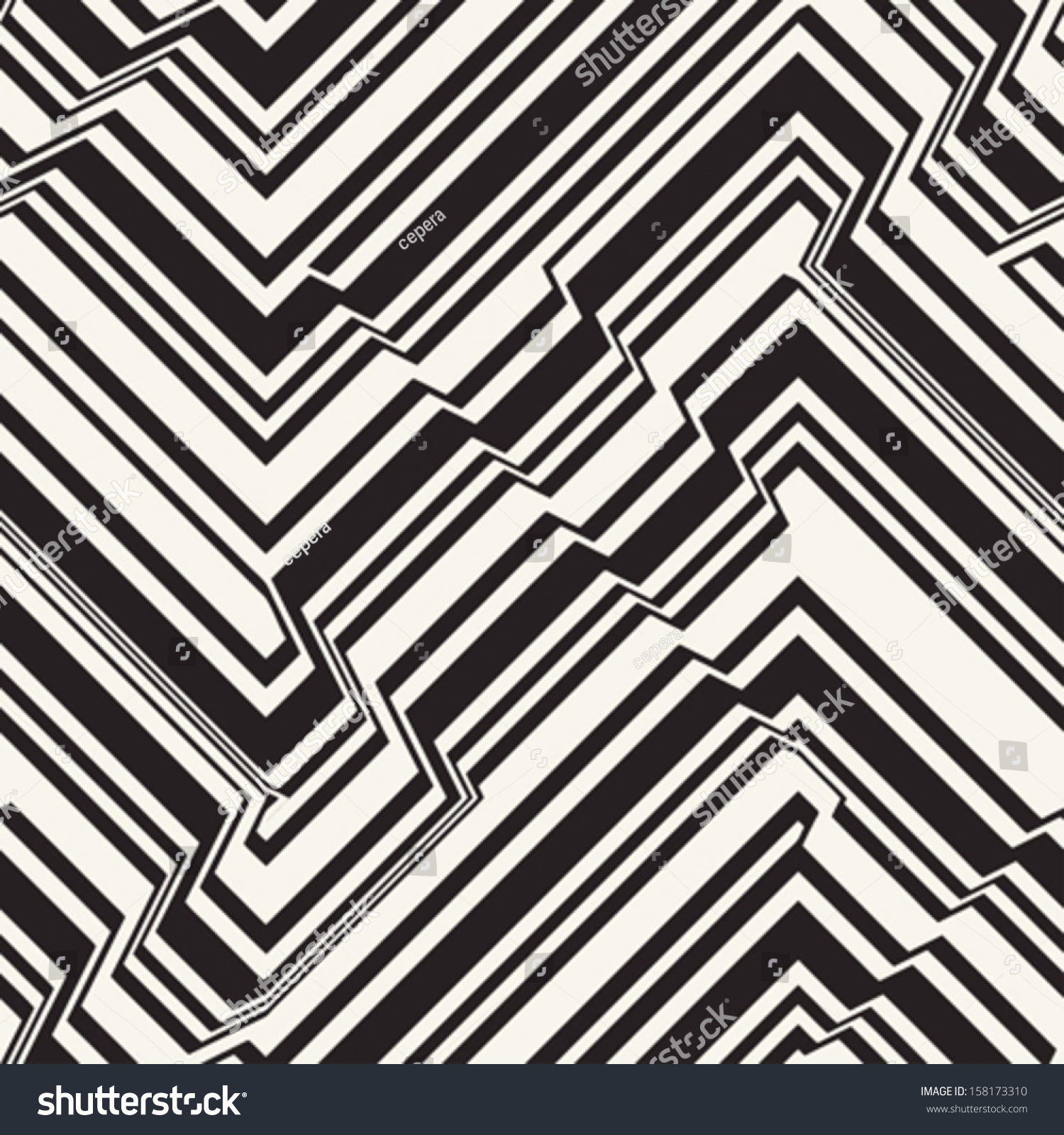 Abstract Broken Striped Textured Geometric Seamless Stock Vector