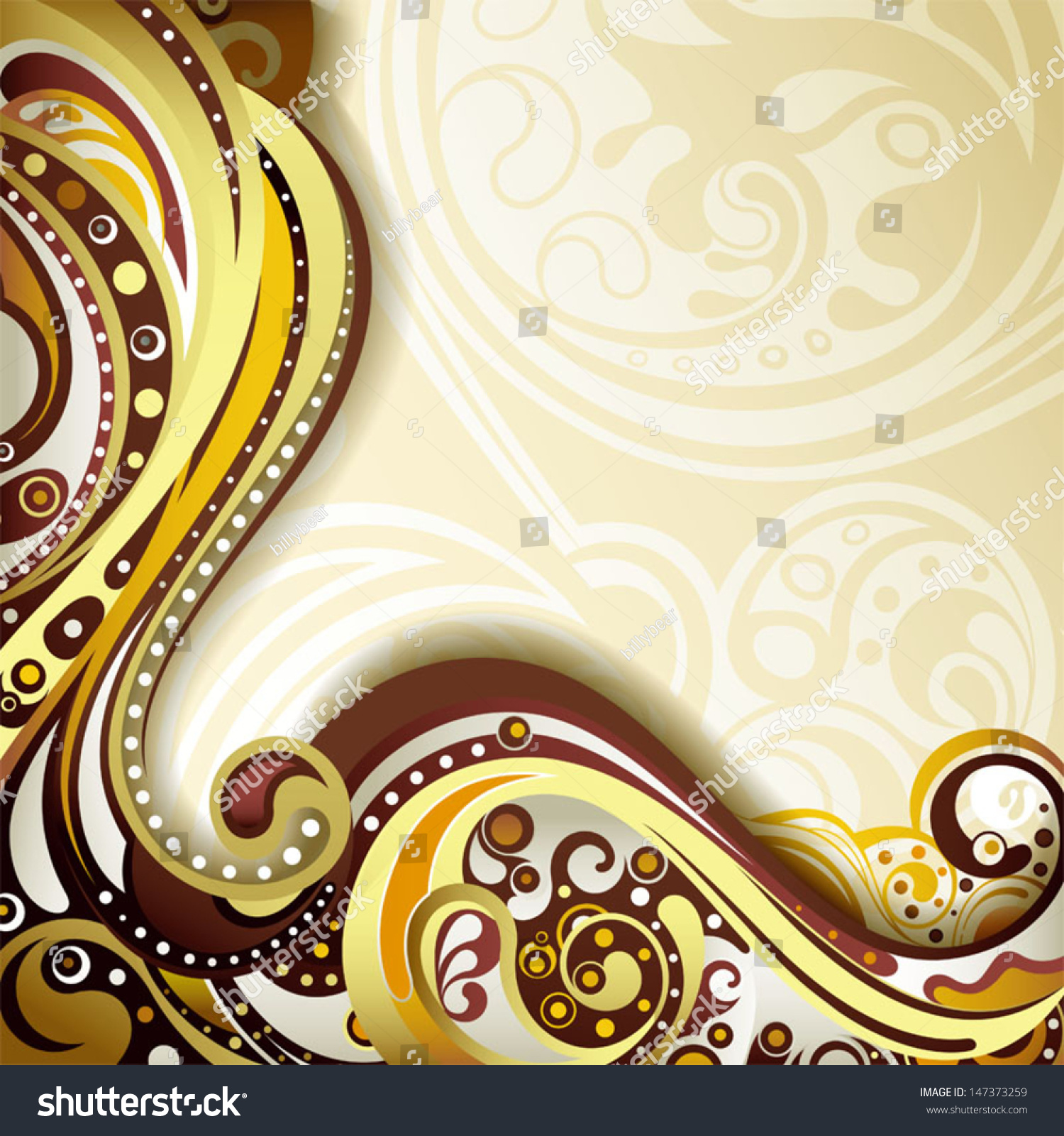 Abstract Brown Gold Curve Background Stock Vector (Royalty Free ...