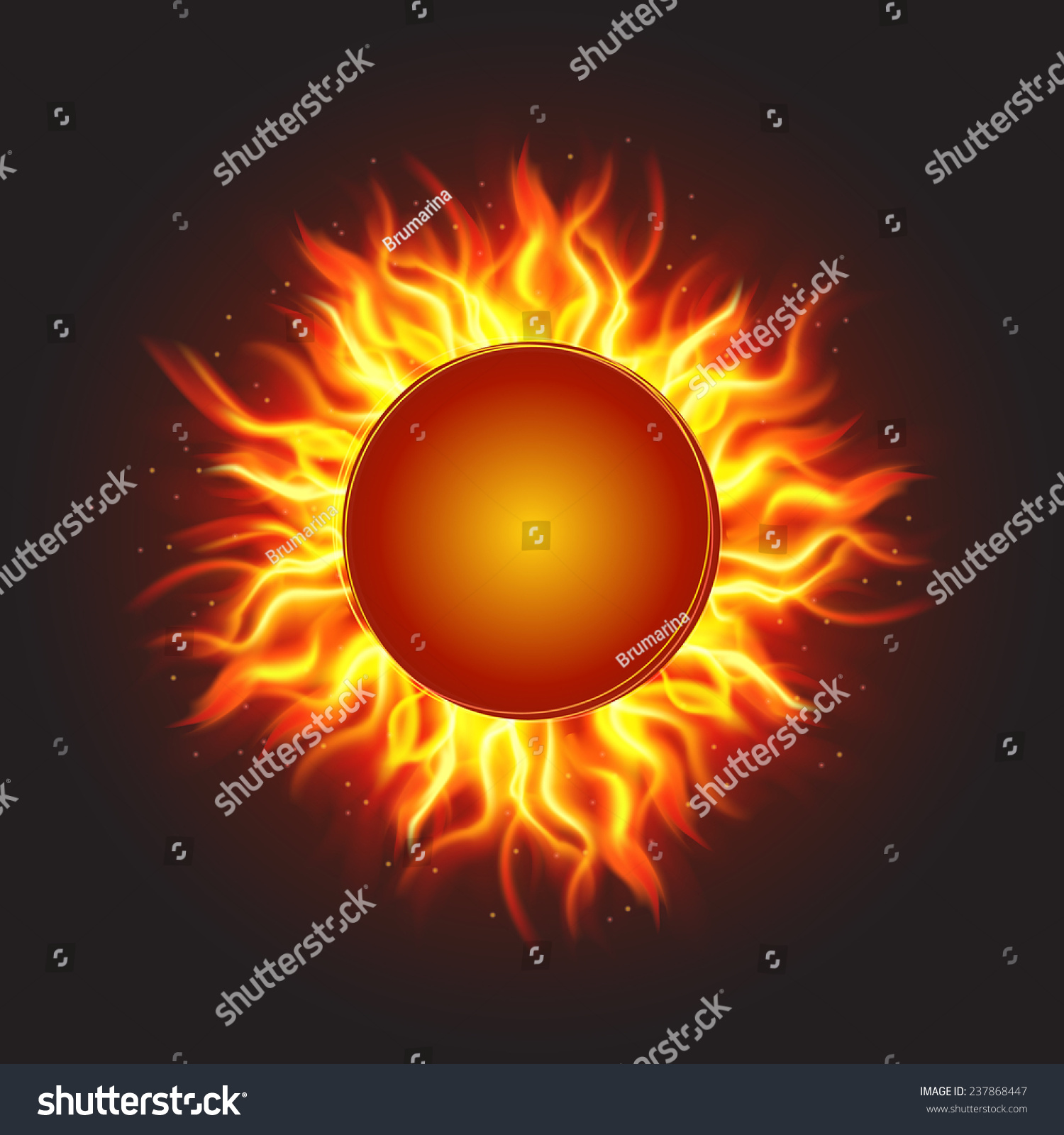 Abstract Burning Fire Circle Fire Sun Stock Vector Royalty Free 237868447