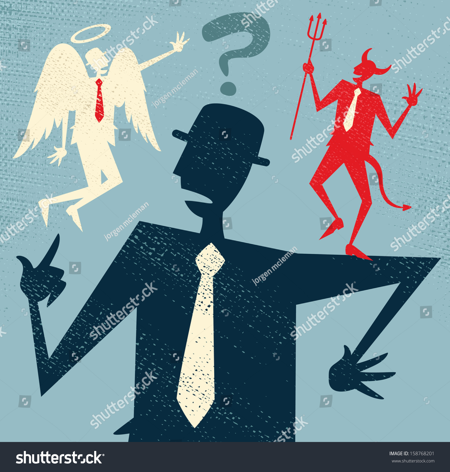 Abstract Businessman Has Moral Dilemma Vector Stock Vector (Royalty ...