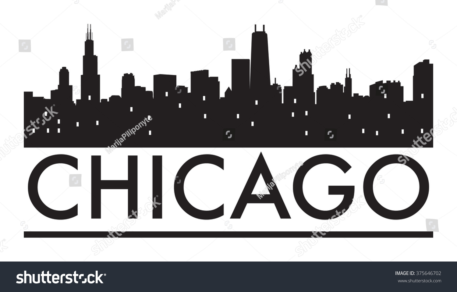 Abstract Chicago Skyline Various Landmarks Vector Stock Vector ...