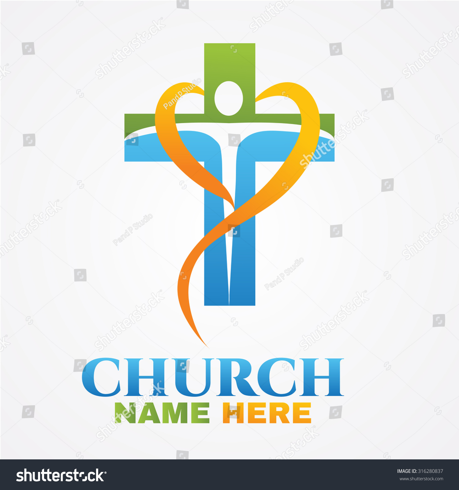 Abstract Christian Cross Logo Design Vector Stock Vector 316280837 ...