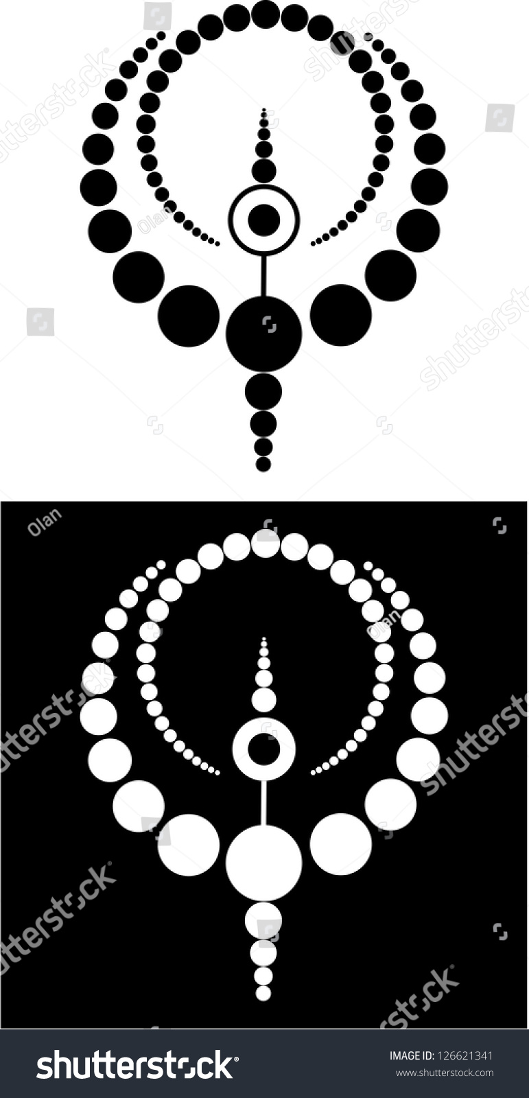 SVG of Abstract circular design made of circles in black and white svg