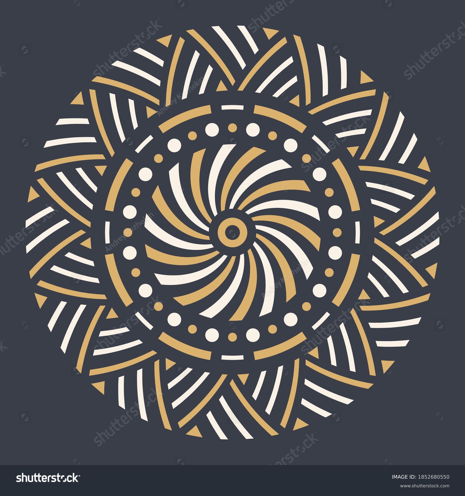 SVG of Abstract circular ornament. Ethnic mandala. Stylized sun symbol. Rosette of geometric elements. Tribal ethnic motif.  Round  color pattern. Decorative vector design element. svg