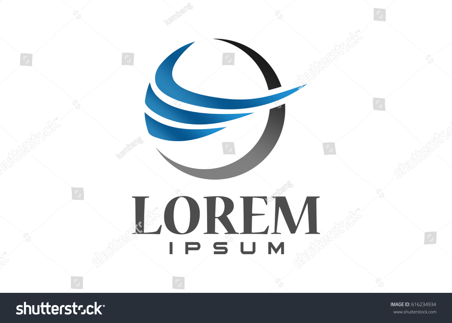 Abstract Circular Wave Ribbon Logo Stock Vector (Royalty Free ...