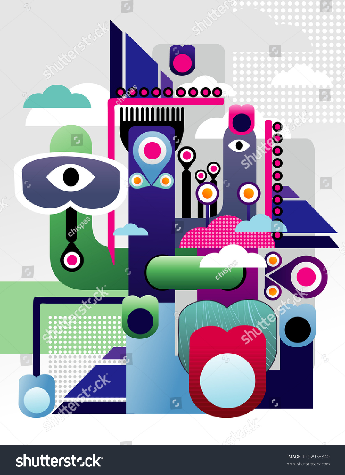 Abstract City Characters Vector Stock Vector (Royalty Free) 92938840 ...