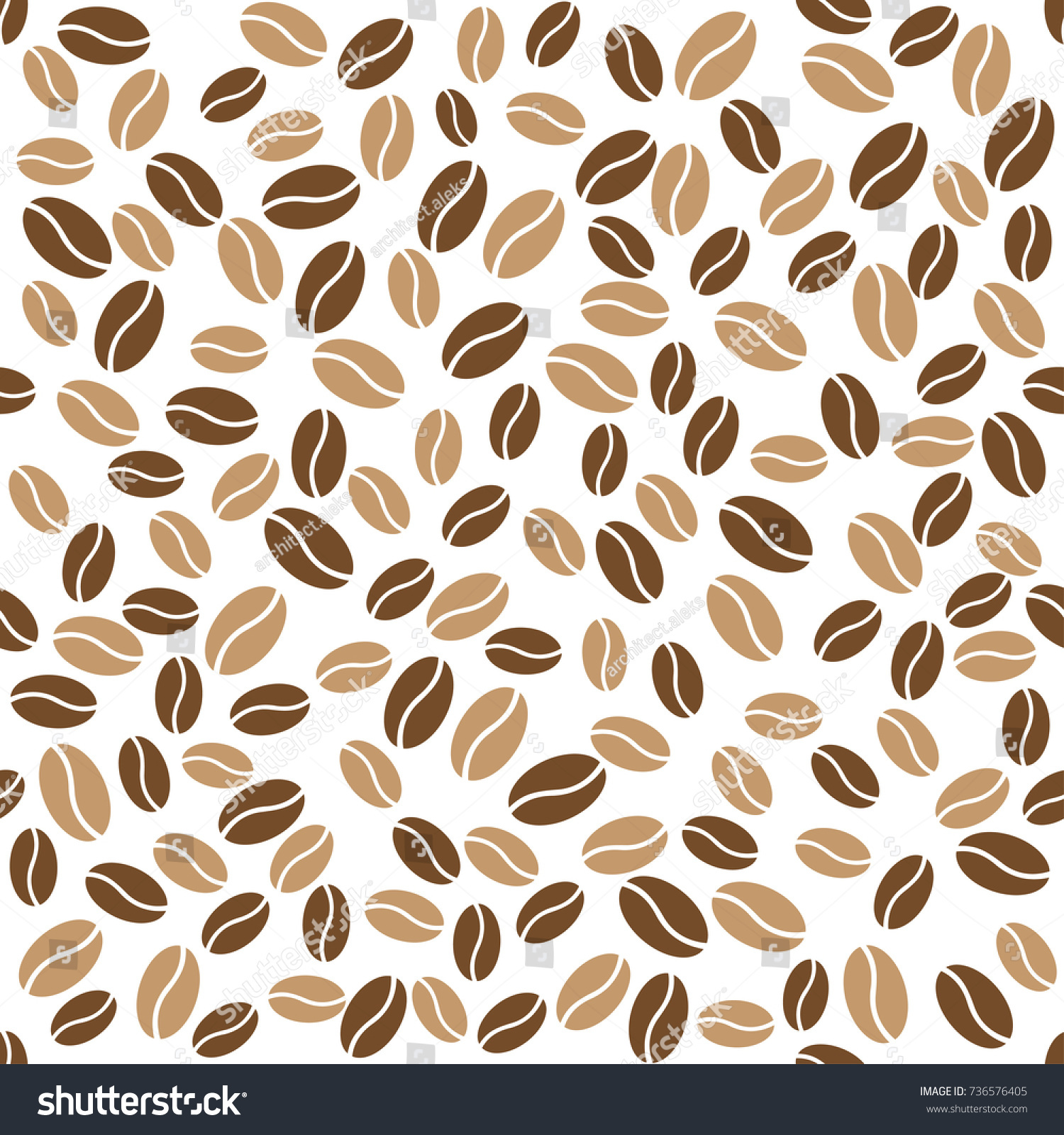 Abstract Coffee Beans Pattern White Background Stock Vector (Royalty ...