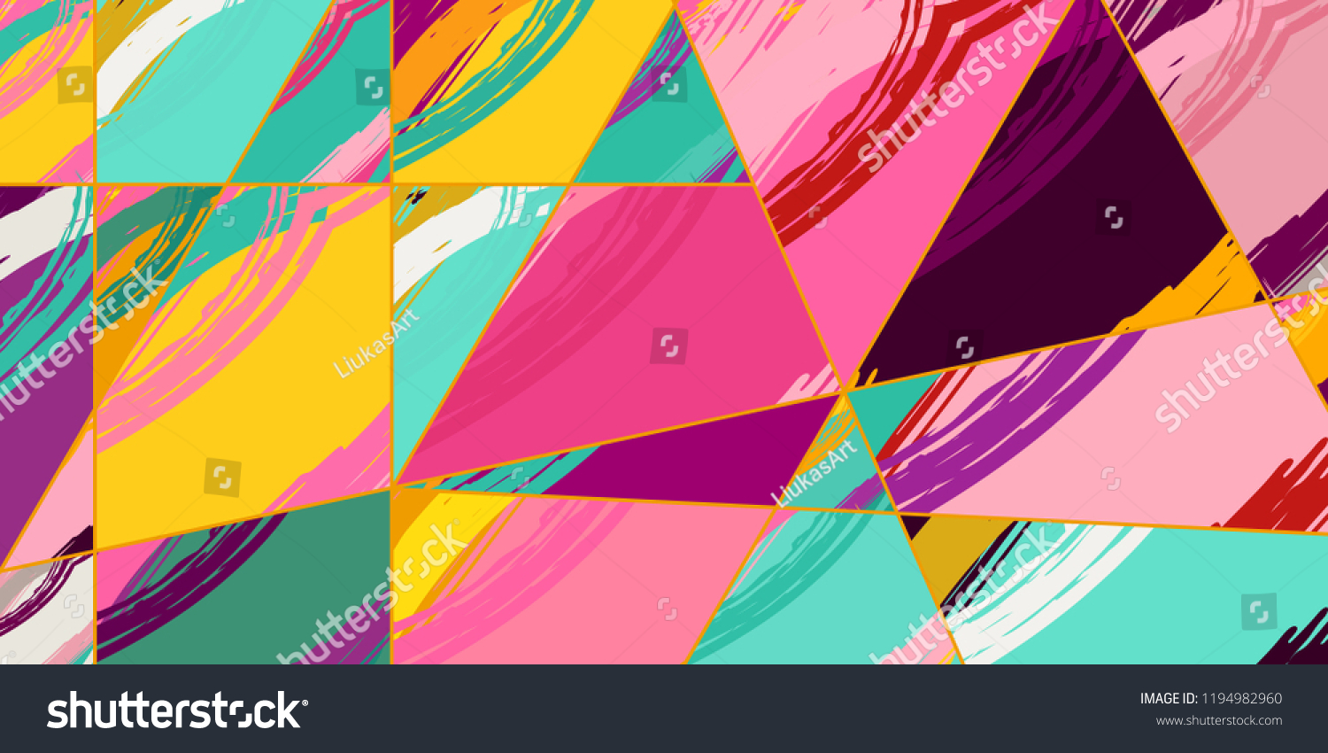 Abstract Collage Asymmetric Pattern Digital Freehand Stock Vector