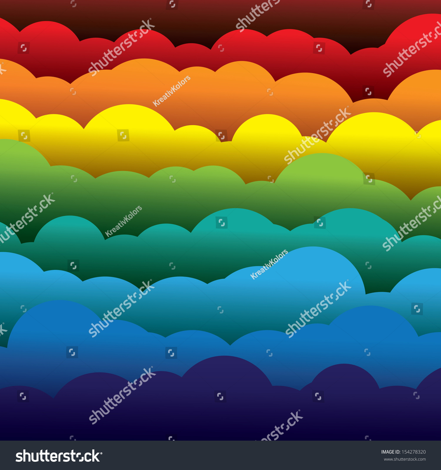 Abstract Colorful 3d Paper Clouds Background Stock Vector (Royalty Free) 154278320
