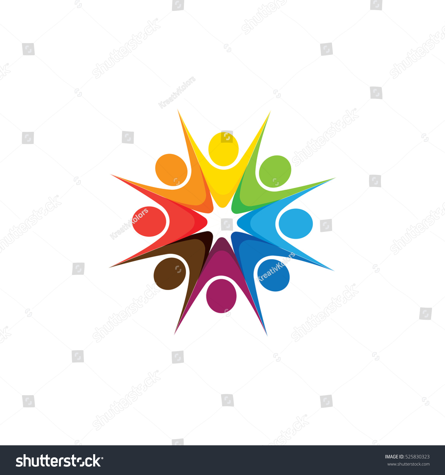 Abstract Colorful Five Happy People Vector Stock Vector (Royalty Free ...