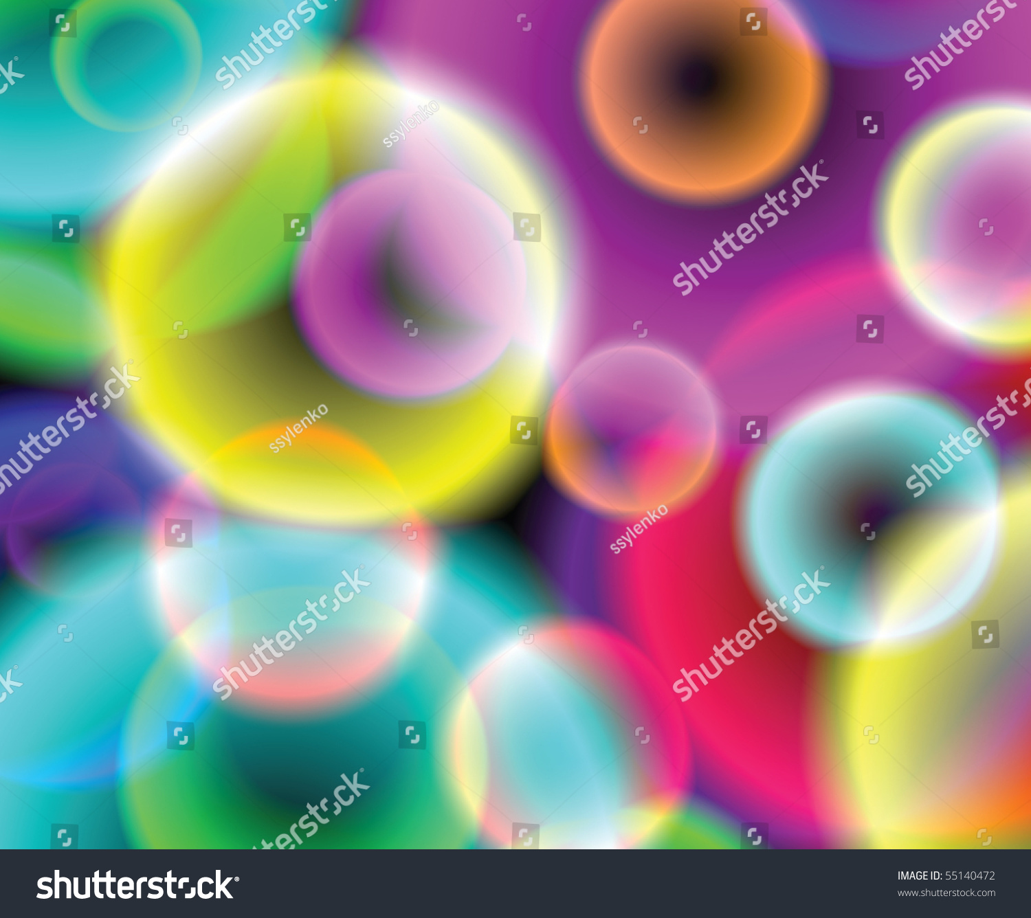 Abstract Colour Background With Iridescent Circles Stock Vector ...