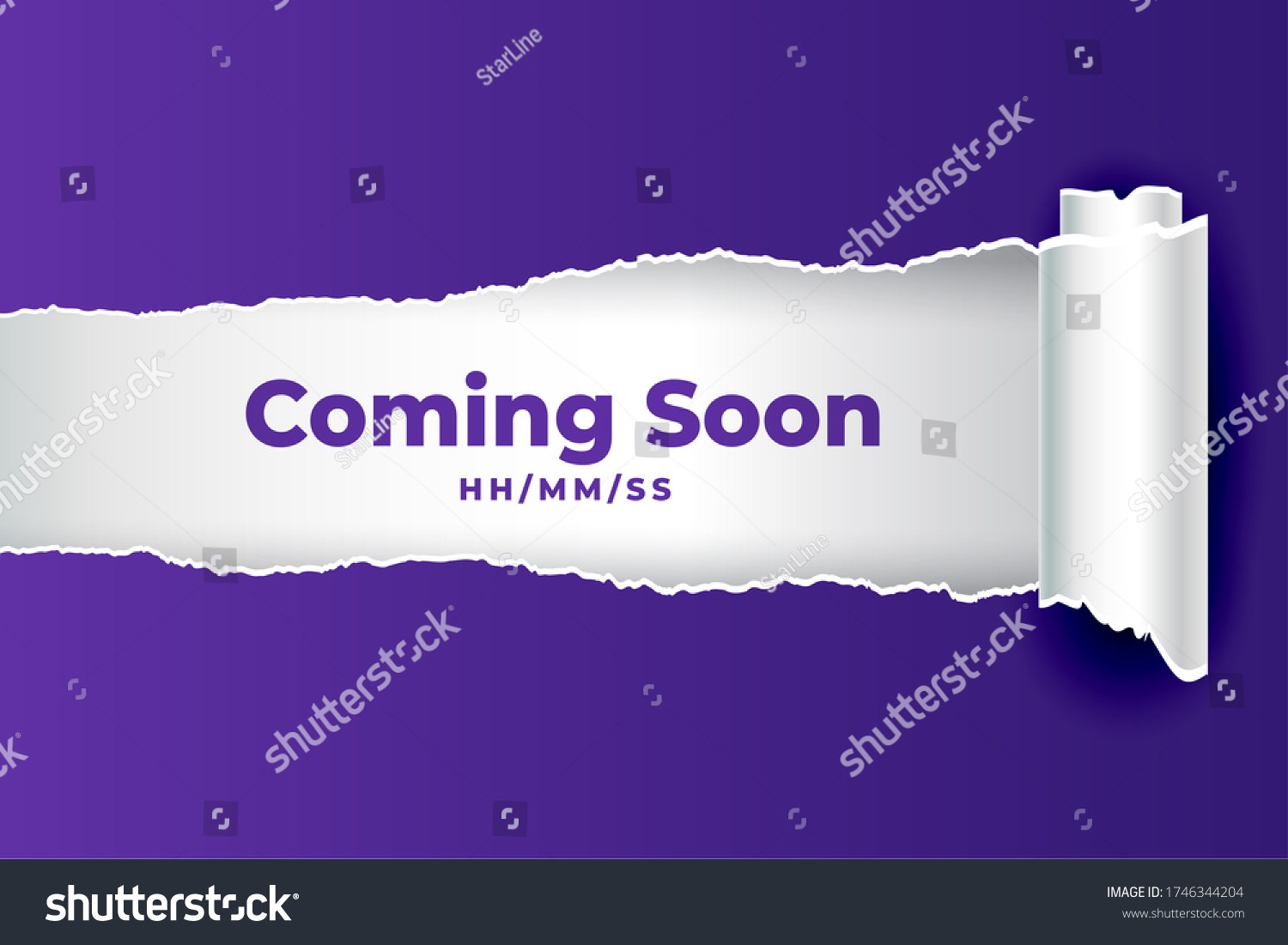 SVG of abstract coming soon background in torn paper style svg