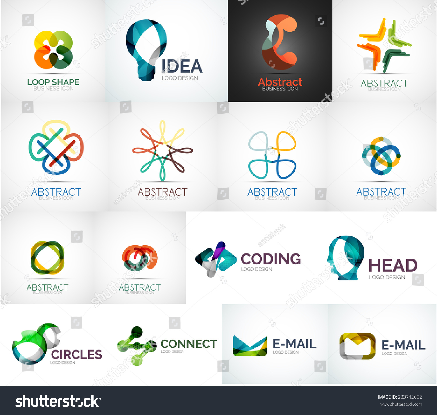 Abstract Company Logo Vector Collection - 16 Modern Various Business ...