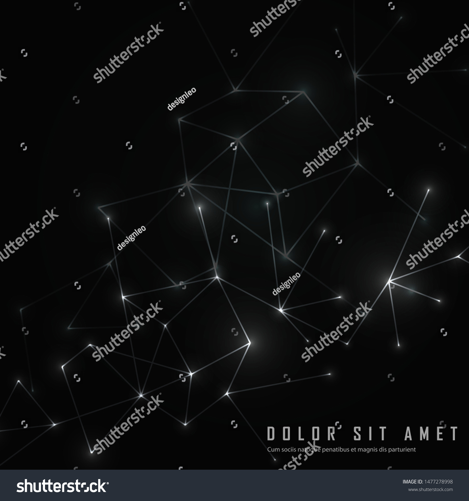Abstract Connected Dots Lines On Black Stock Vector Royalty Free Shutterstock