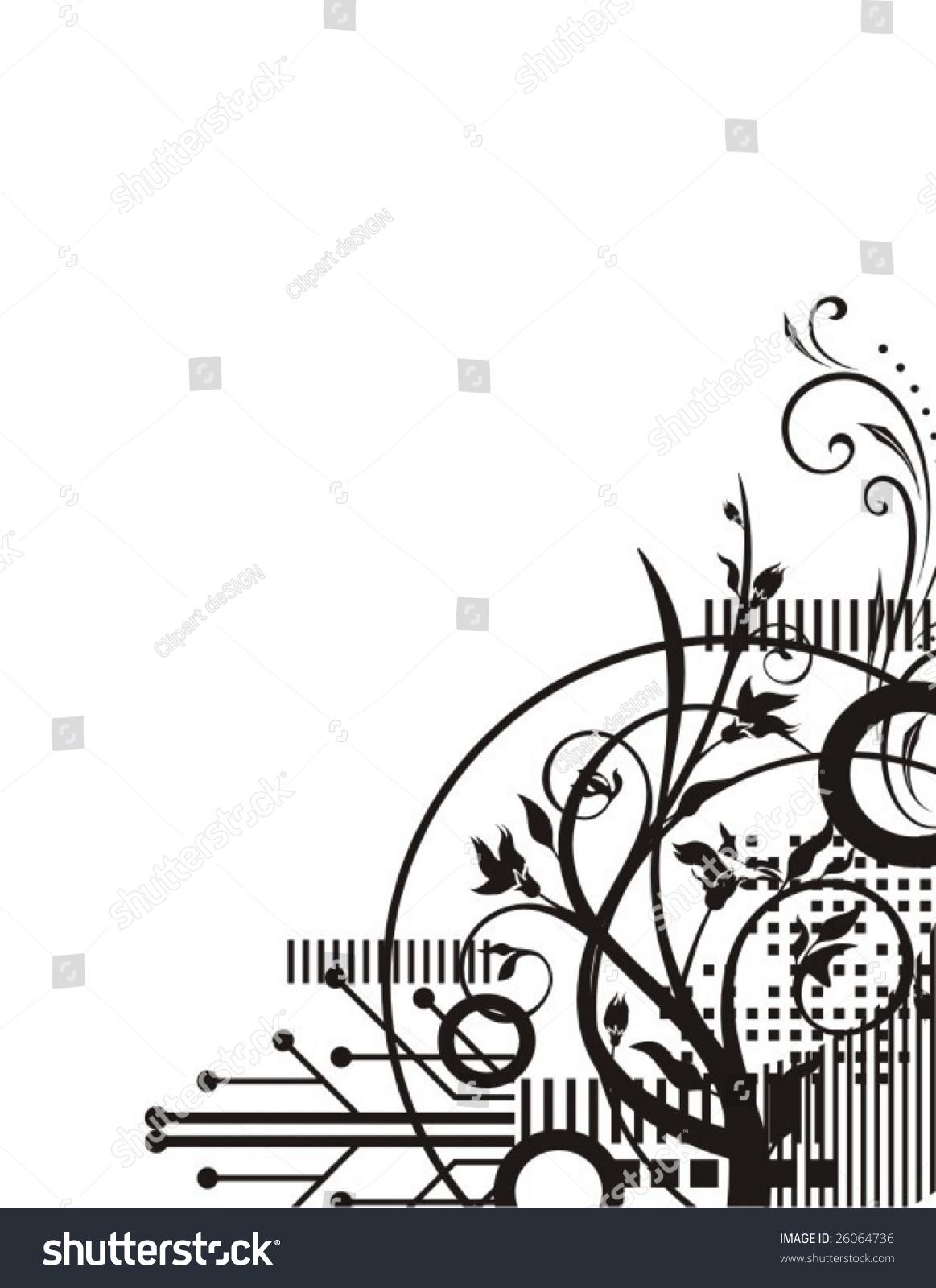 Abstract Corner Design Black White Vector Stock Vector (Royalty Free