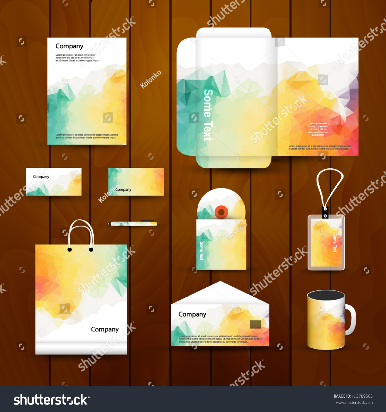 stock vector abstract corporate brand business identity design template layout pen cd cup letter folder 193789565