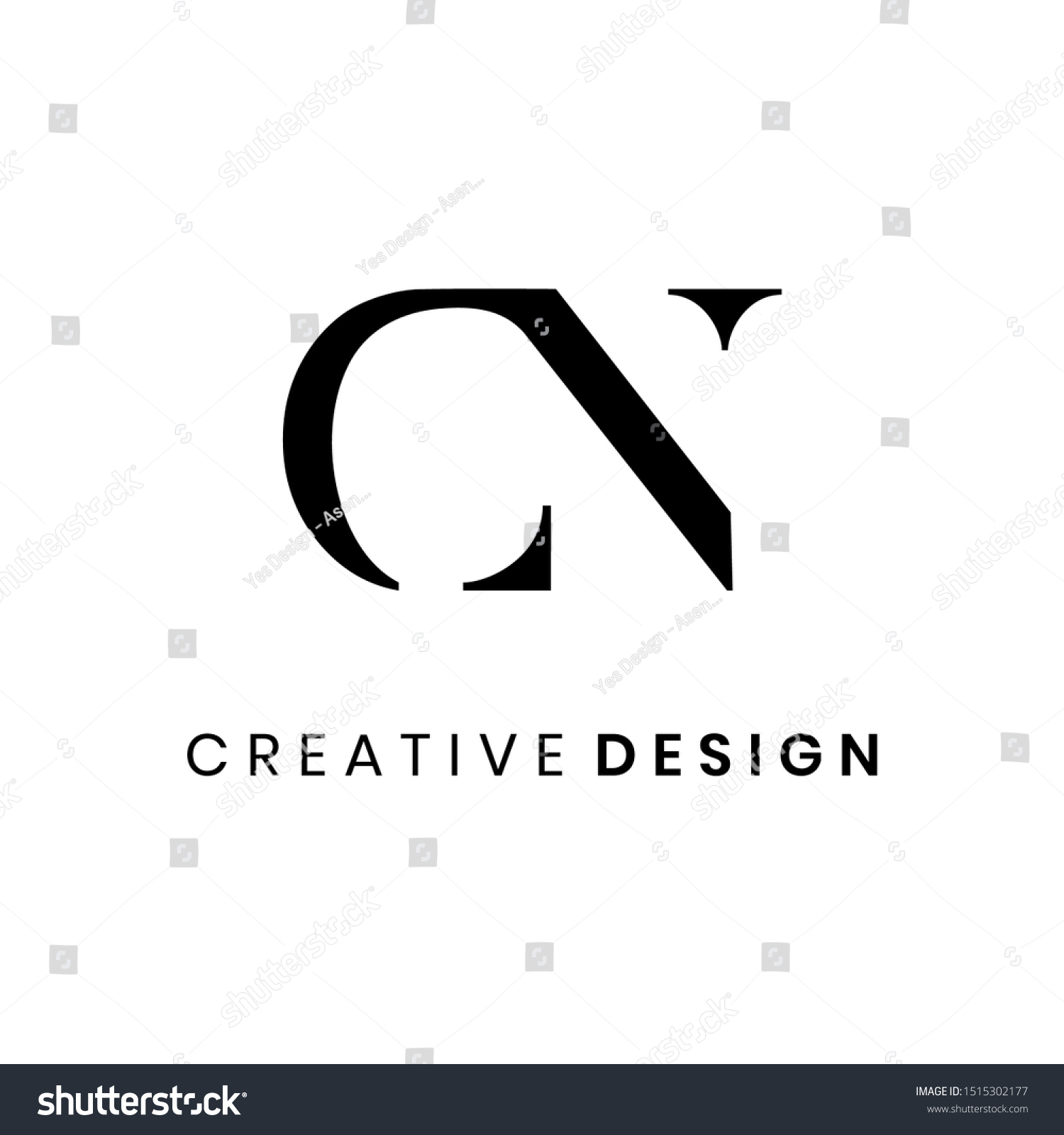 Abstract Creative Letter Cn Logo Design Stock Vector (Royalty Free ...