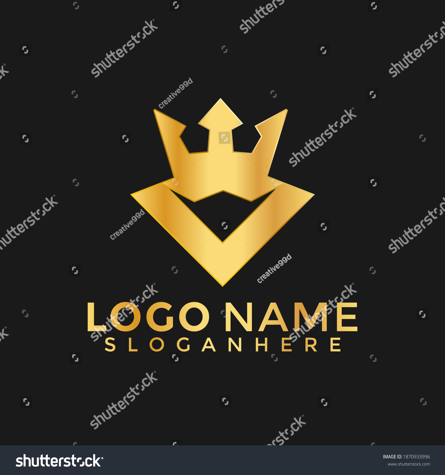 Abstract Crown Victory Modern Logos Design Stock Vector (Royalty Free ...