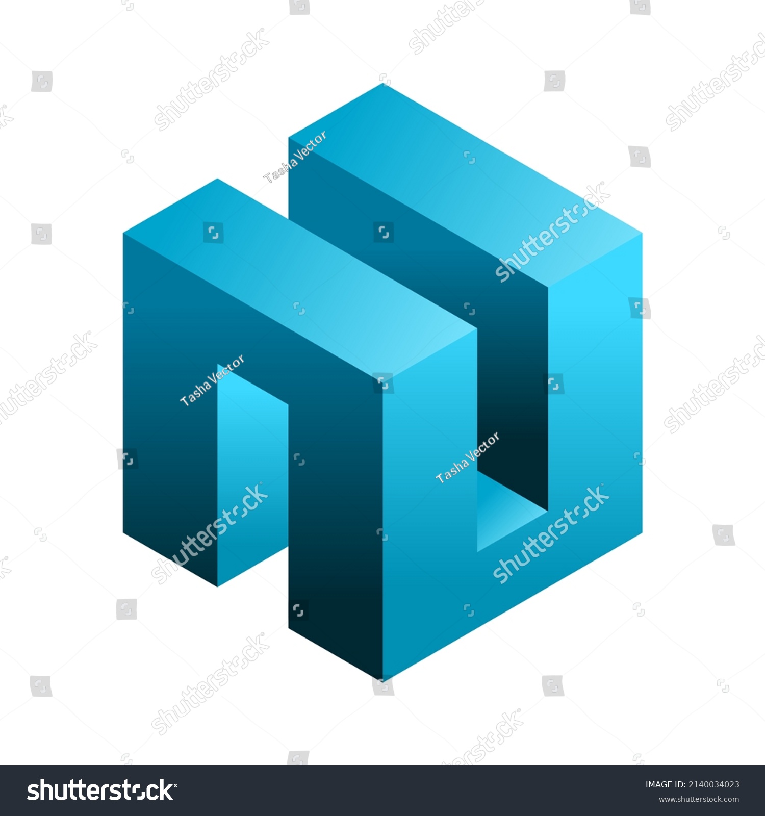 Abstract Cubical Shape Architectural Design Element Stock Vector ...