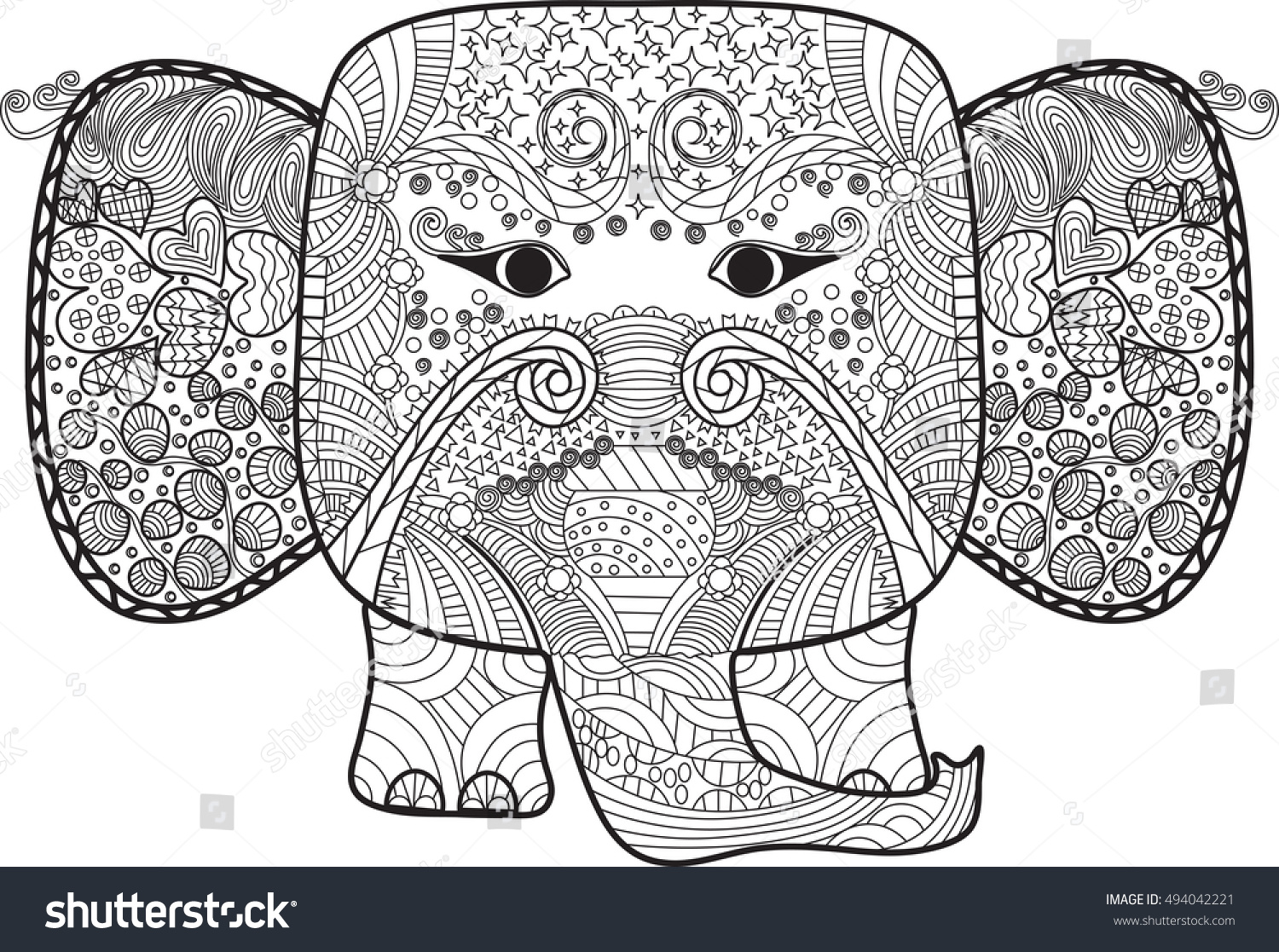 abstract elephant coloring pages for adults - photo #9