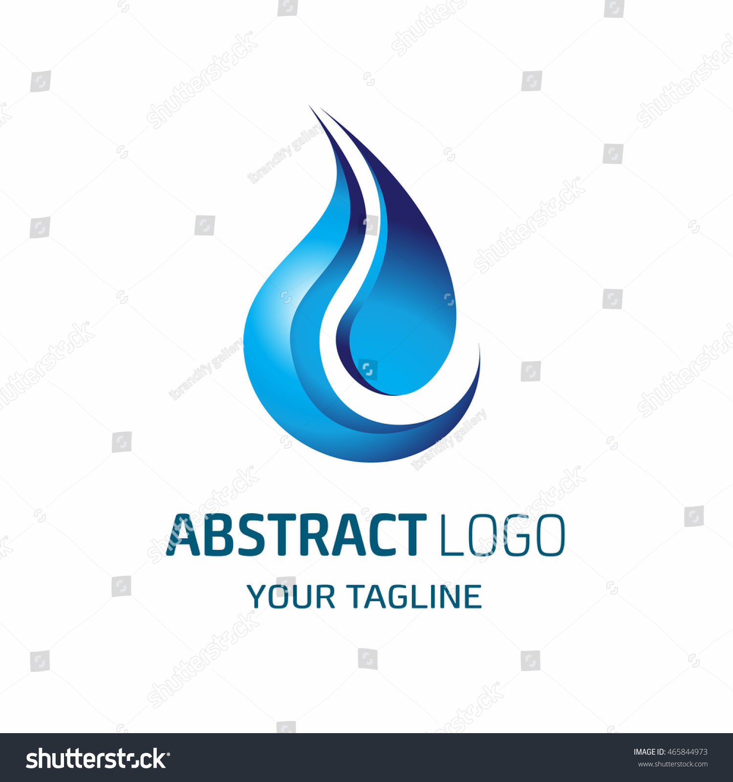 Abstract 3d Blue Water Logo Template Stock Vector 465844973 Shutterstock