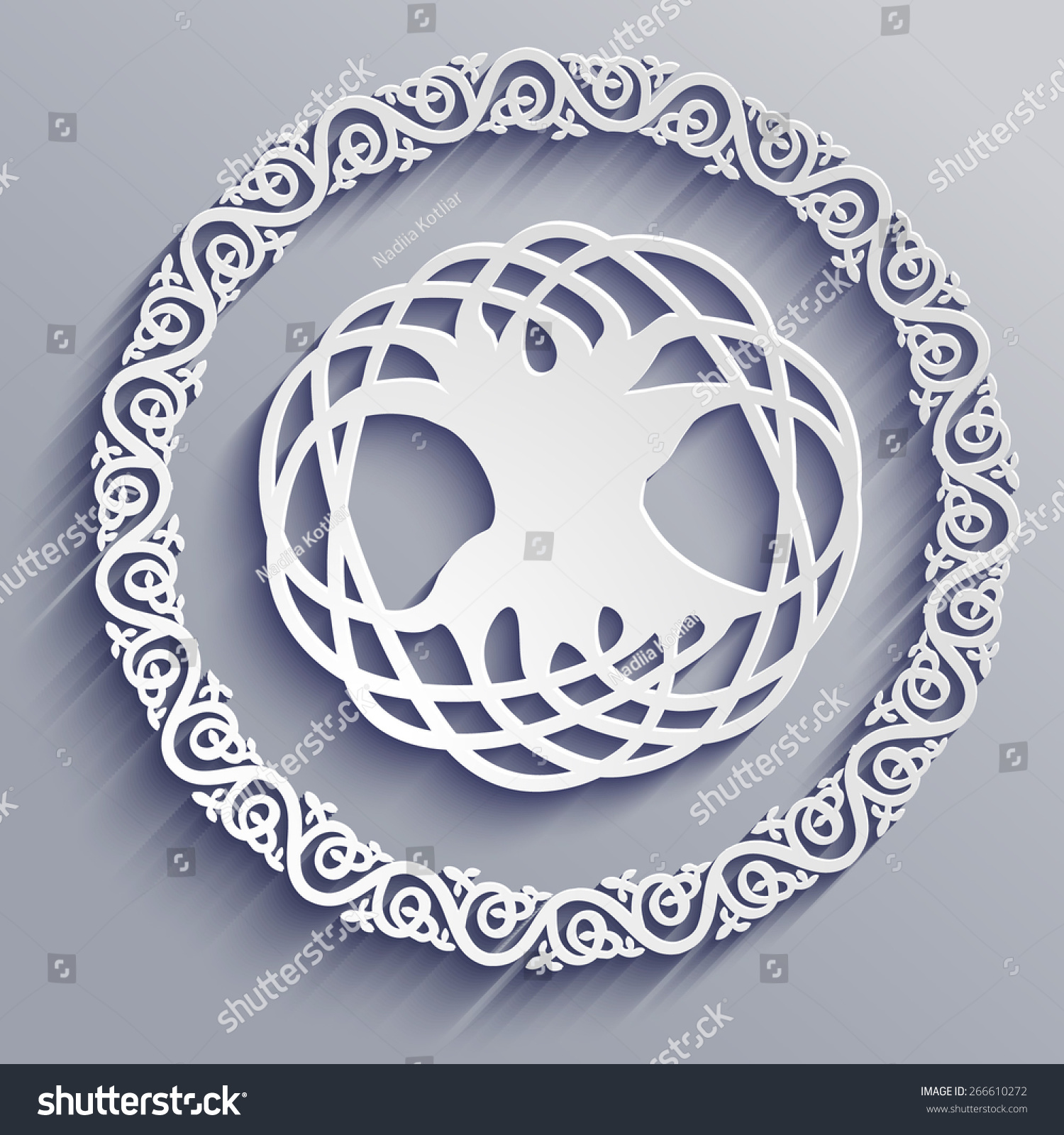 Abstract 3d Celtic Tree Life Stock Vector (Royalty Free) 266610272 ...