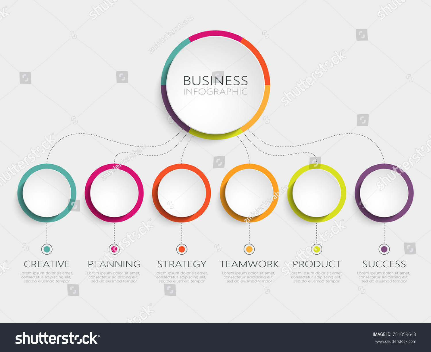 Abstract 3d Infographic Template 6 Steps Stock Vector (Royalty Free ...