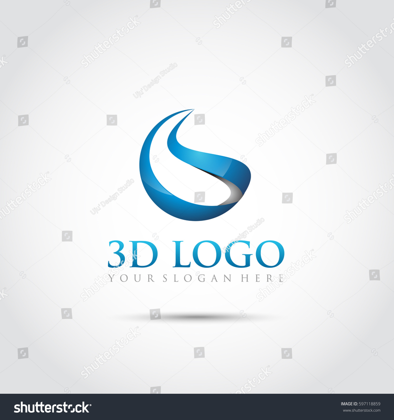 Abstract 3d Logo Template Vector Illustrator Stock Vector 597118859 Shutterstock 3d Text Illustrator Template