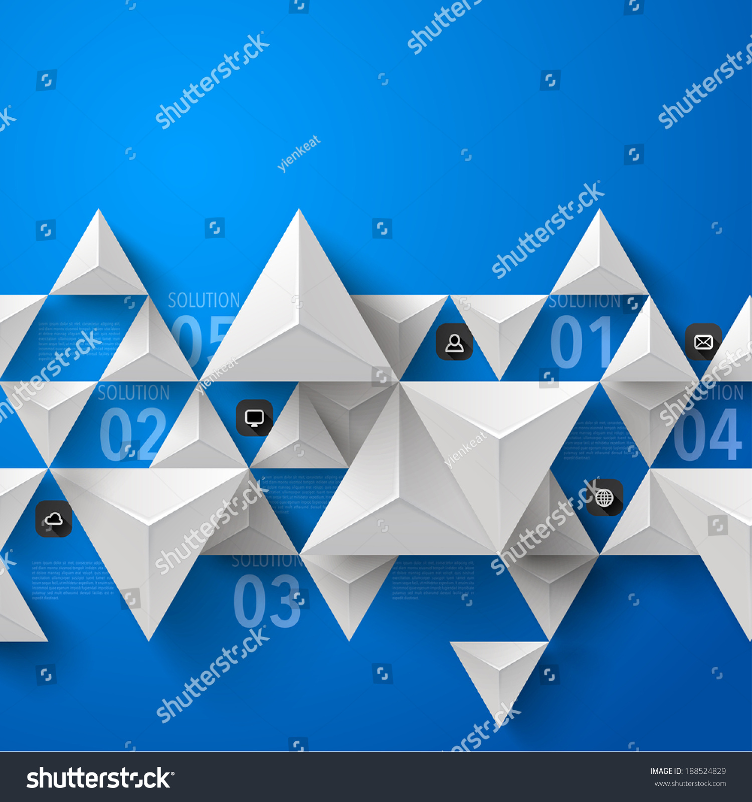 Abstract 3d Paper Sculpture Infographics Stock Vector (Royalty Free