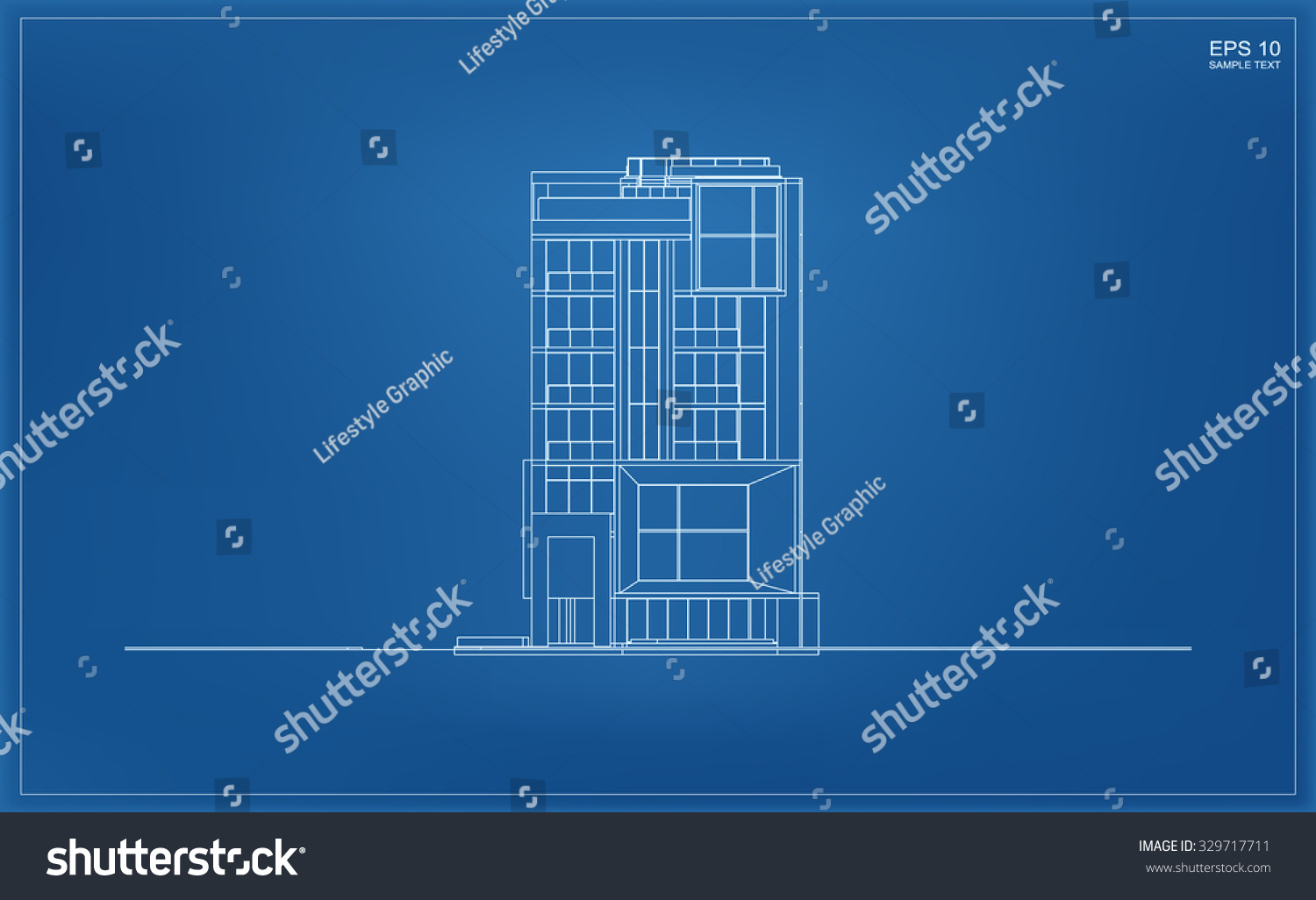 Download Abstract 3d Render Building Wireframe Vector Stock Vector 329717711 - Shutterstock