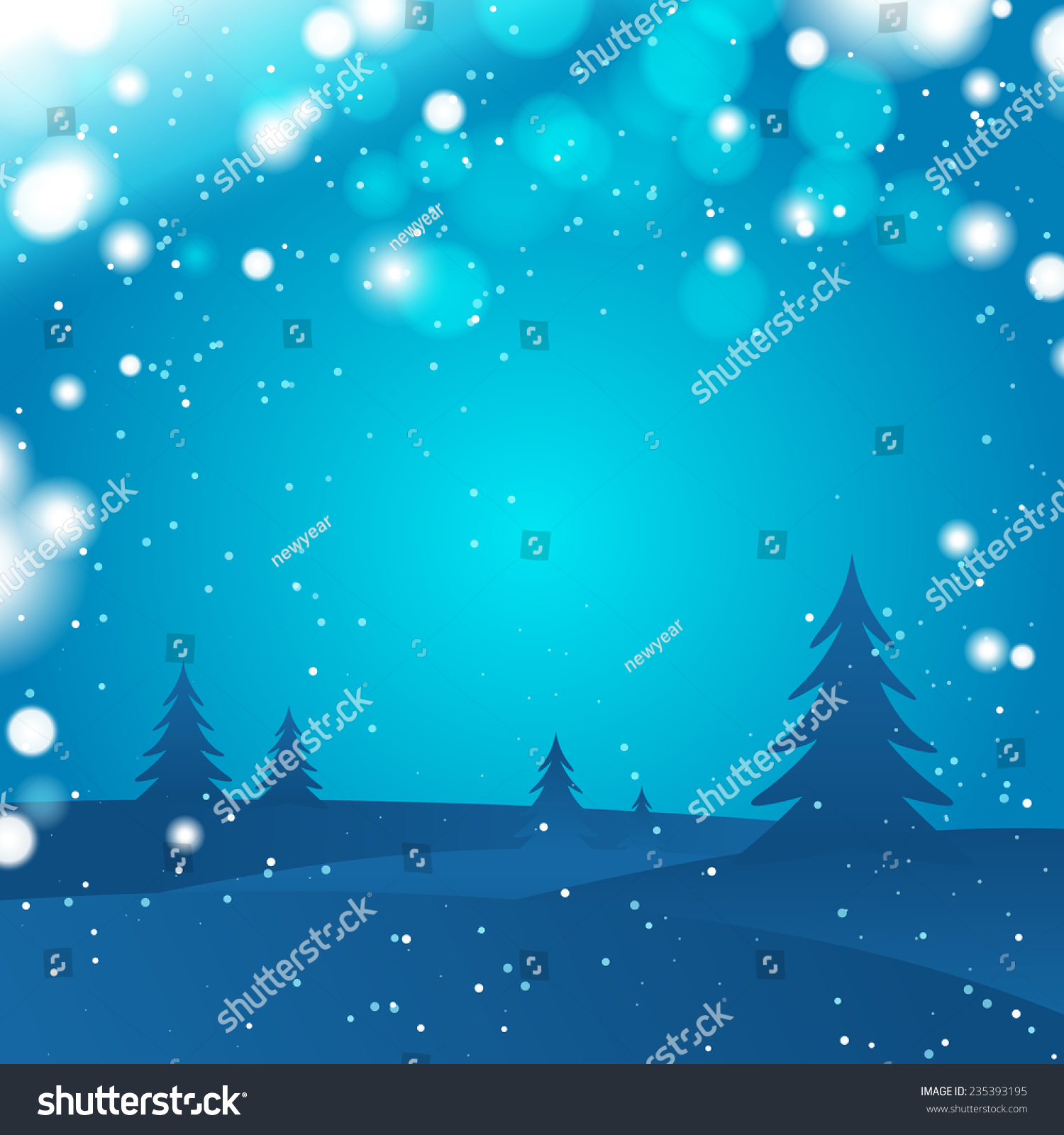 Abstract Dark Winter Forest Stock Vector Illustration 235393195 ...