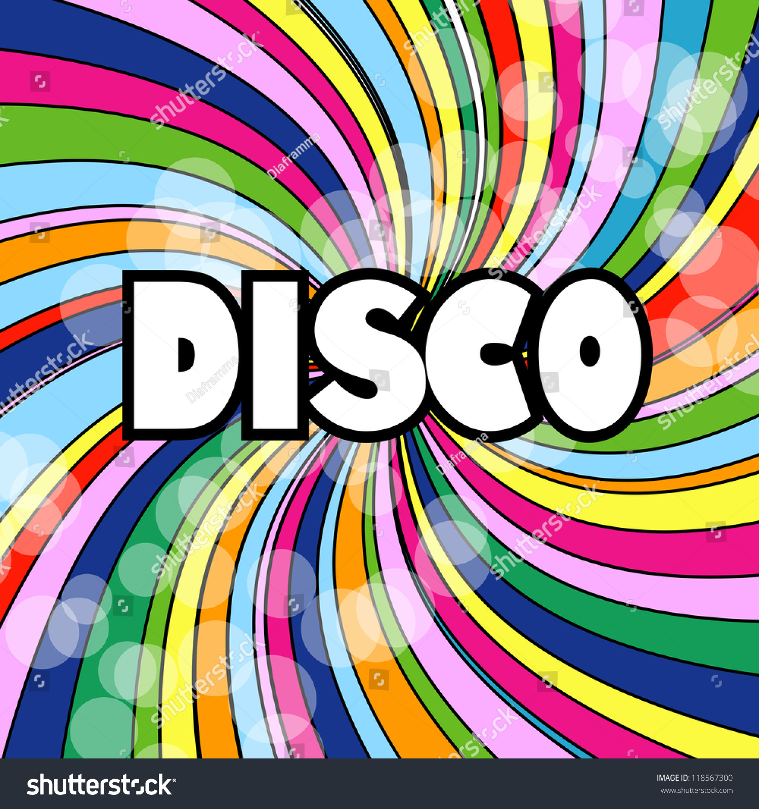 Abstract Disco Wallpaper Background 80 Style Stock Vector