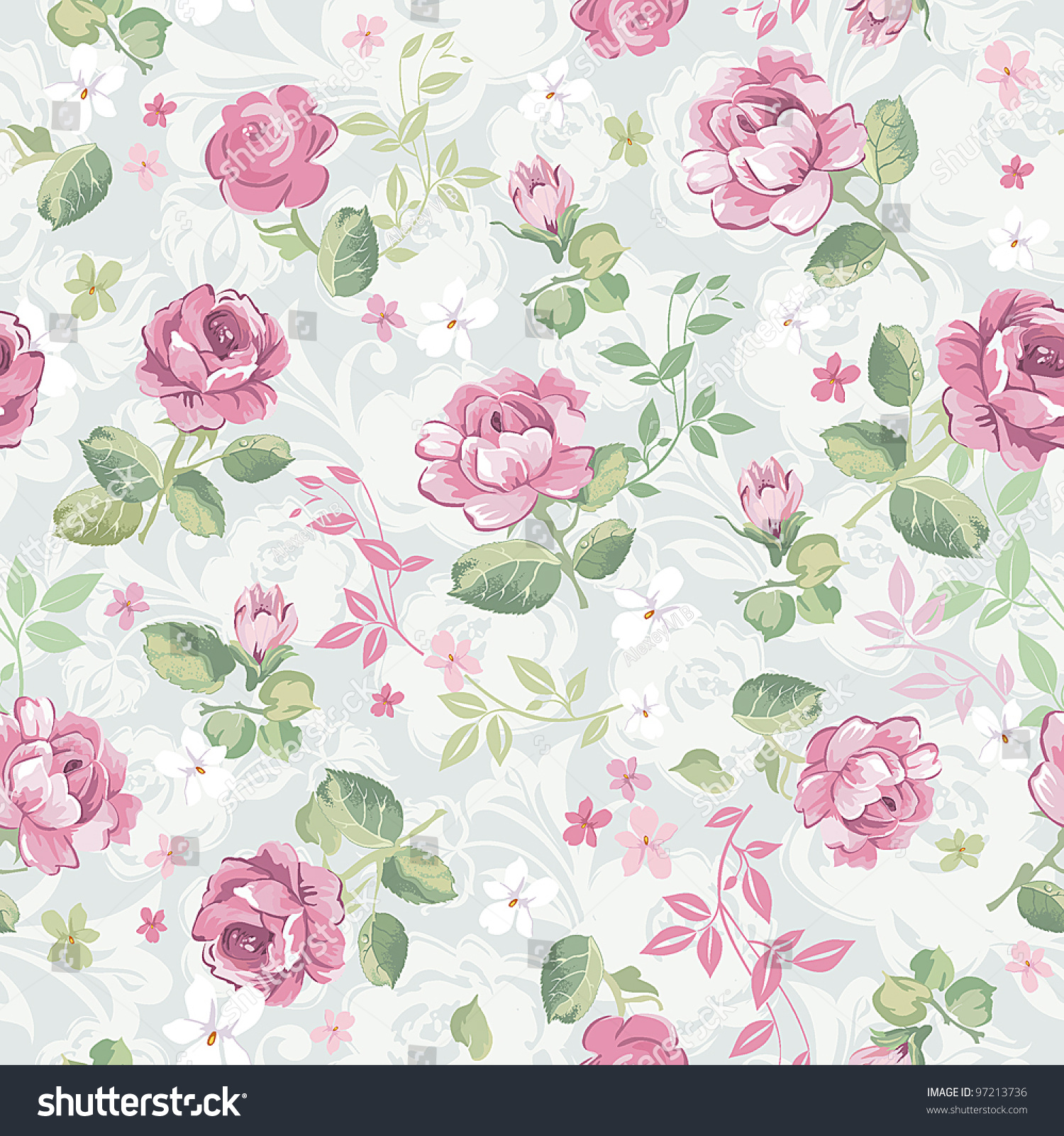 Abstract Elegance Seamless Floral Pattern Beautiful Stock Vector ...