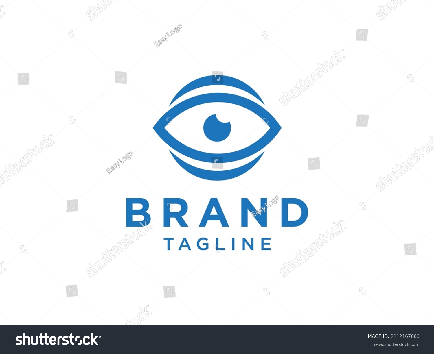 Abstract Eye Logo Blue Linear Style Stock Vector (Royalty Free ...