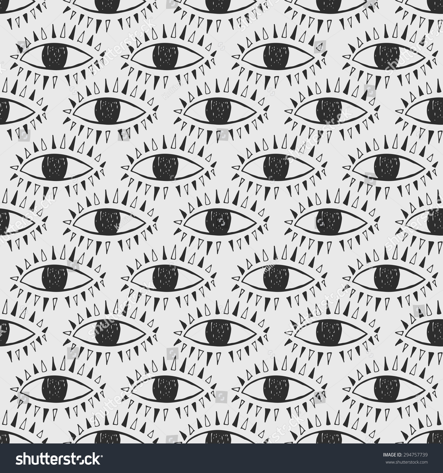 Abstract Eyes Seamless Pattern Seamless Eyes Stock Vector