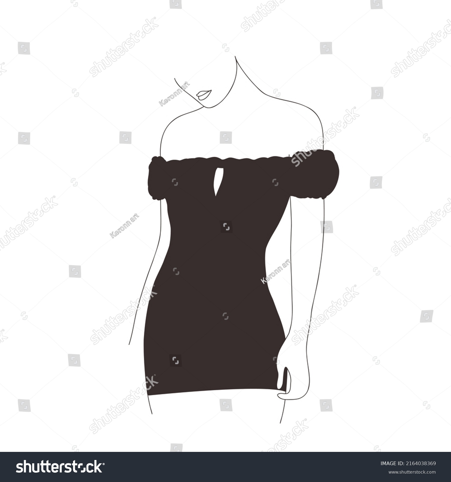 Abstract Female Body Modern Linear Woman Stock Vector Royalty Free 2164038369 Shutterstock 