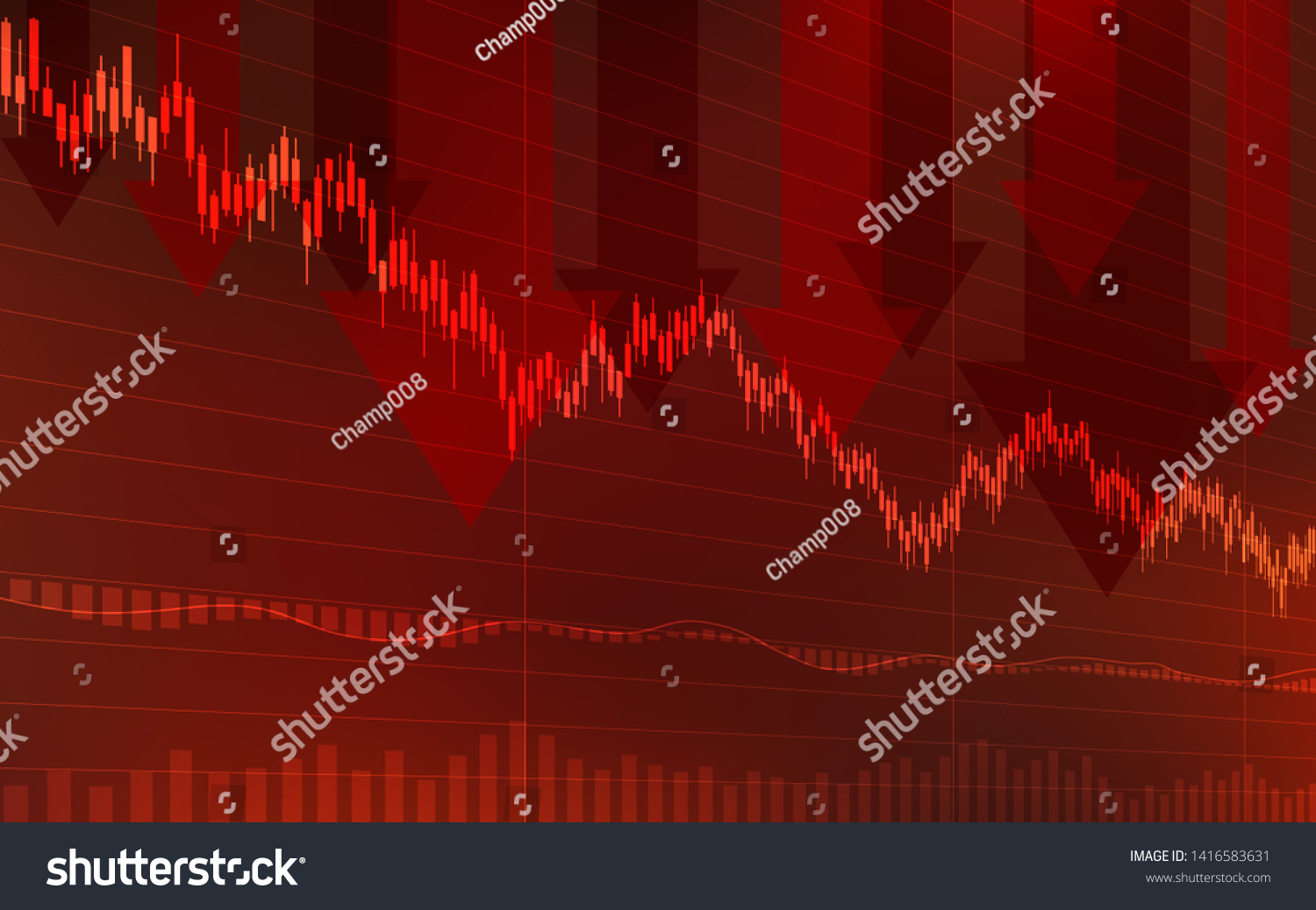 Abstract Financial Chart Downtrend Line Graph Stock Vector (Royalty ...