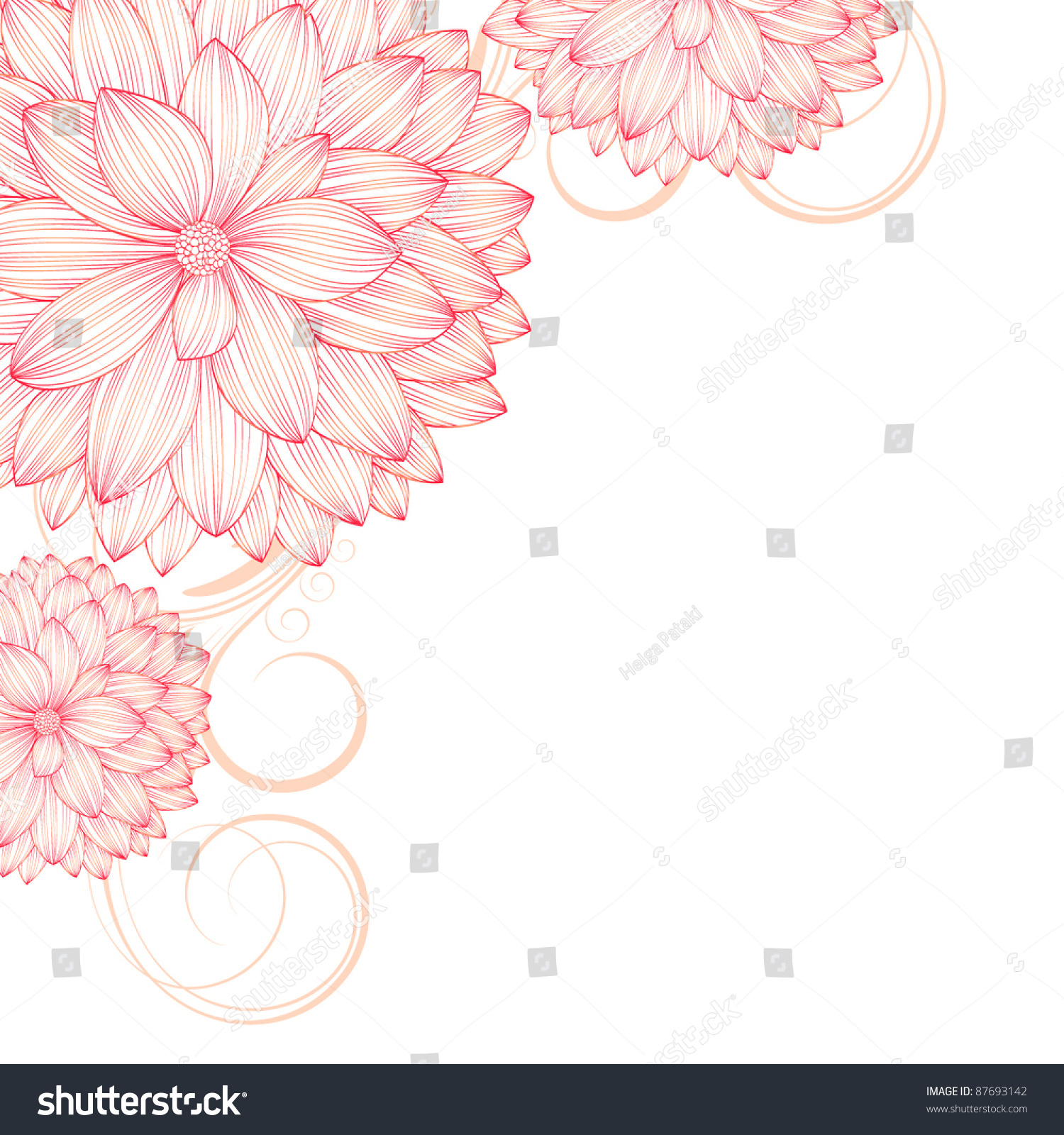 Abstract Floral Background. Vector Flower Dahlia. Element For Design ...