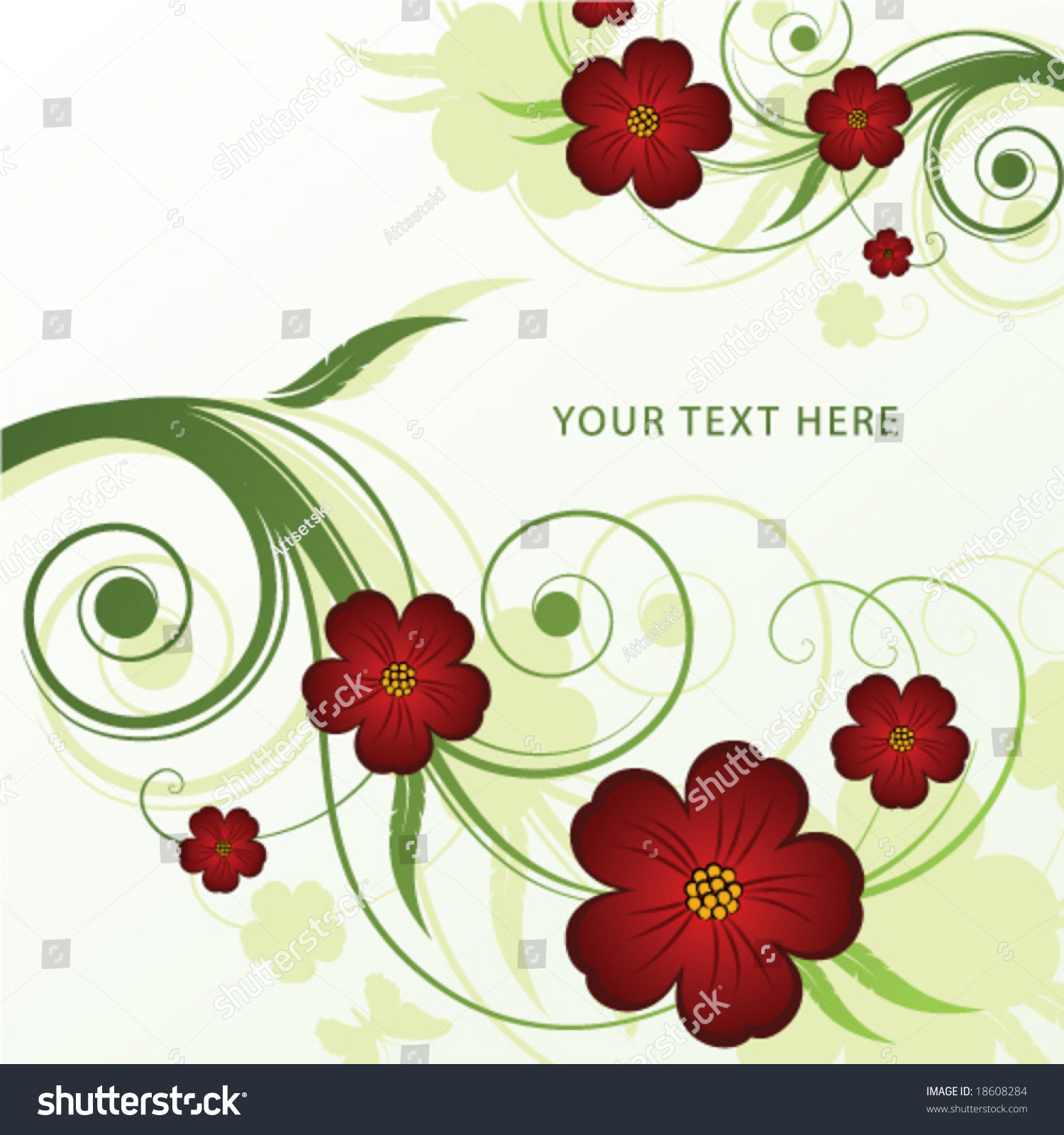 Abstract Floral Background With Place For Your Text Stock Vector ...