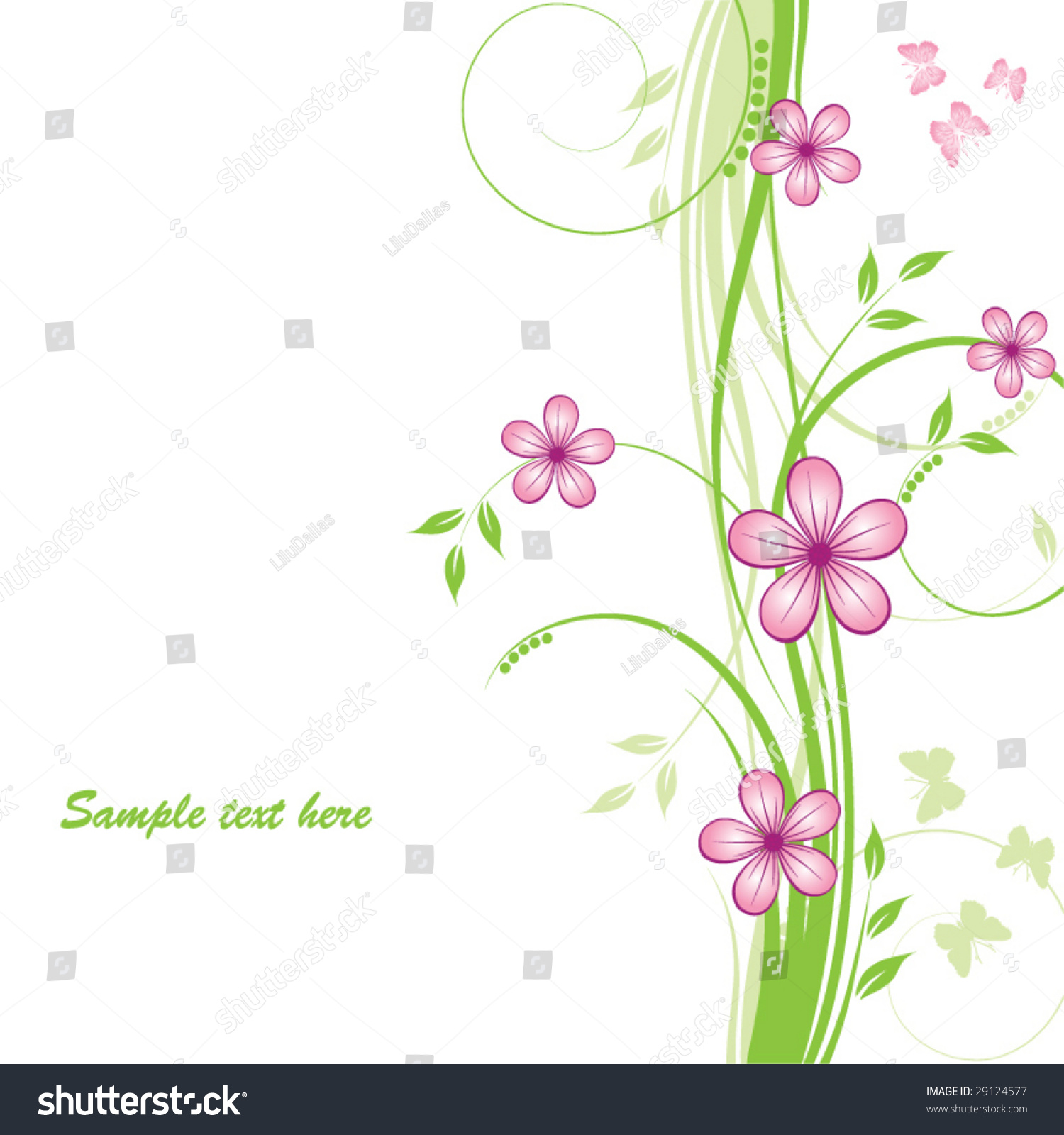 Abstract Floral Background With Place For Your Text Stock Vector ...