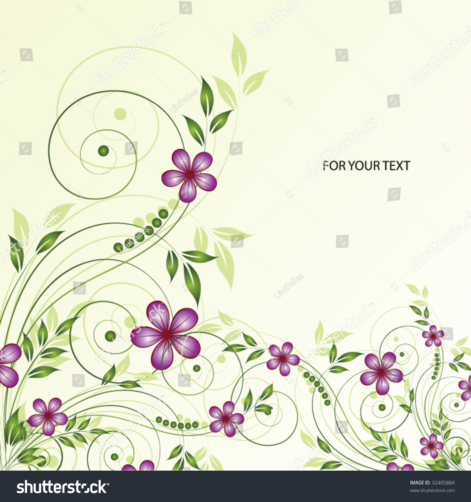 Abstract Floral Background With Place For Your Text Stock Vector ...