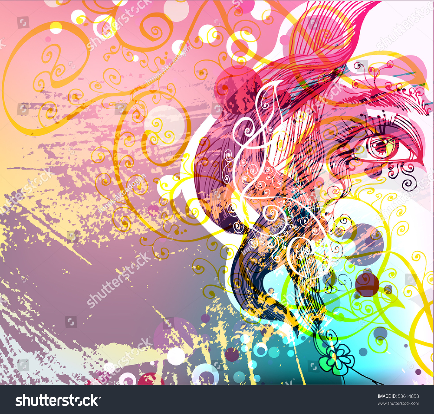 Uncategorized Girlspace abstract floral girl space text stock vector 53614858 shutterstock for text