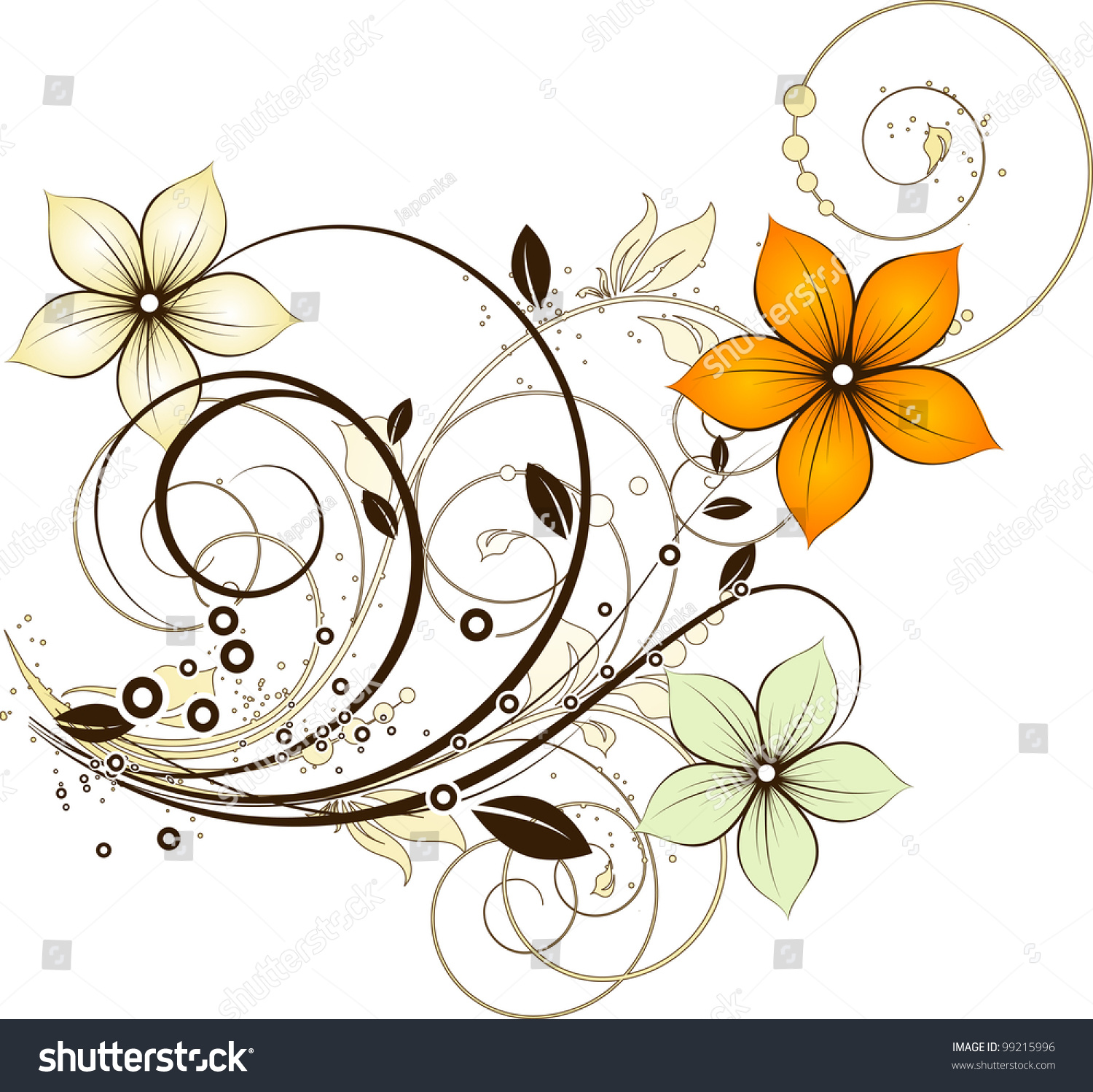 Abstract Floral Illustration For Design. - 99215996 : Shutterstock