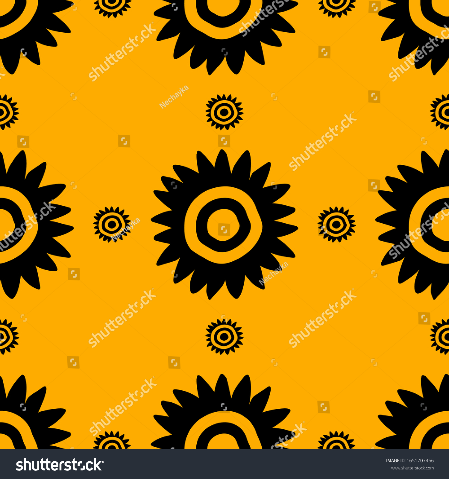 abstract floral seamless pattern black yellow stock vector royalty free 1651707466 shutterstock