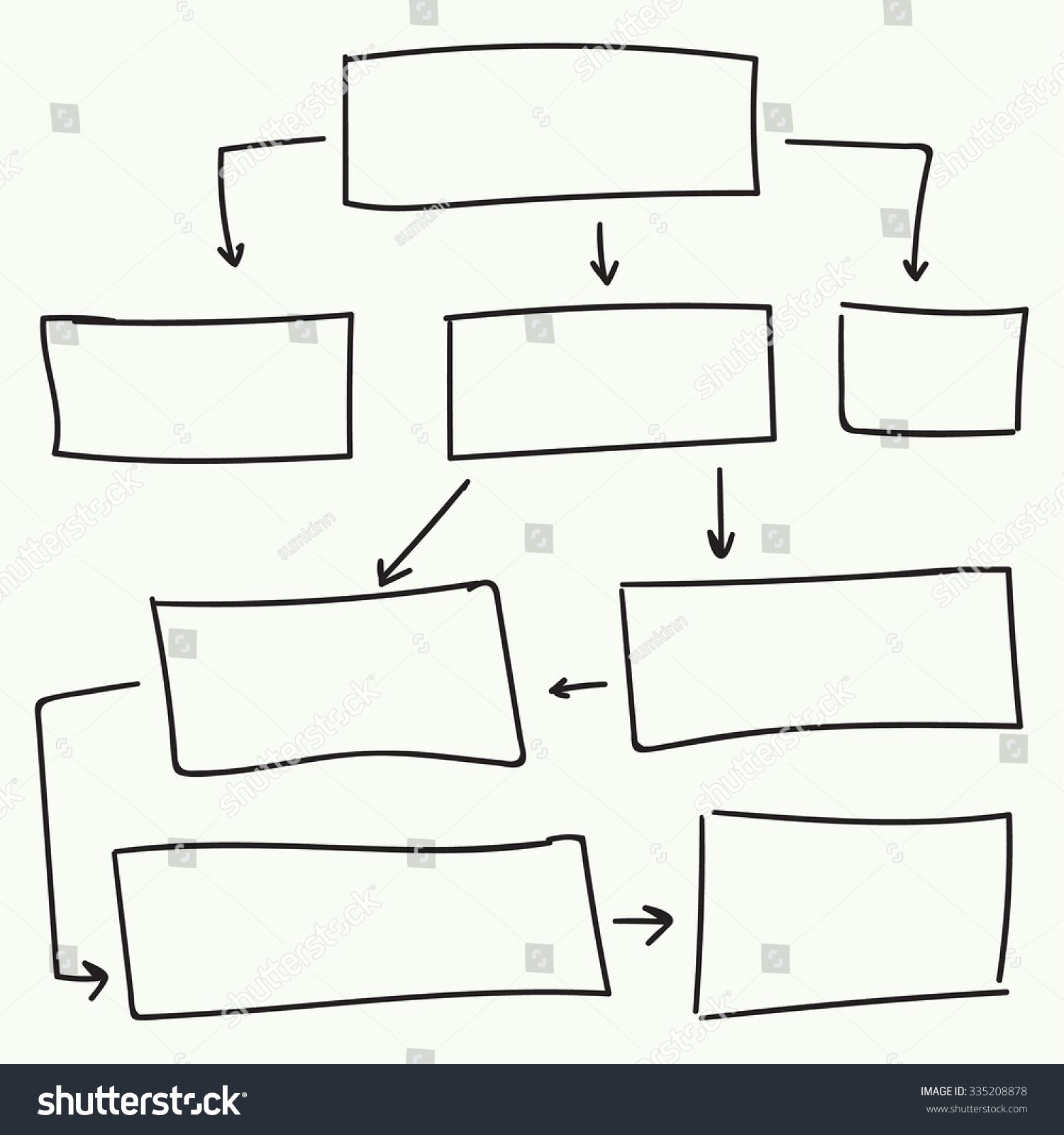 Abstract Flowchart Vector Design Elements. Hand-Drawn Frame, Border ...