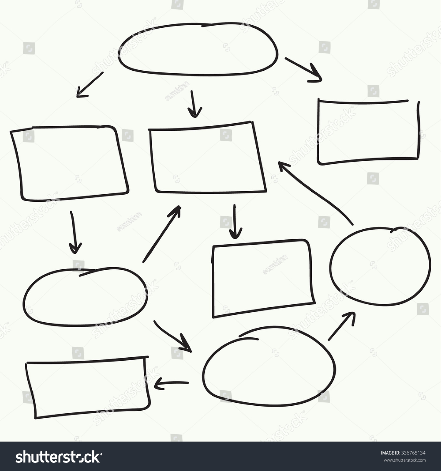 Abstract Flowchart Vector Design Elements. Hand-Drawn Frame, Border ...