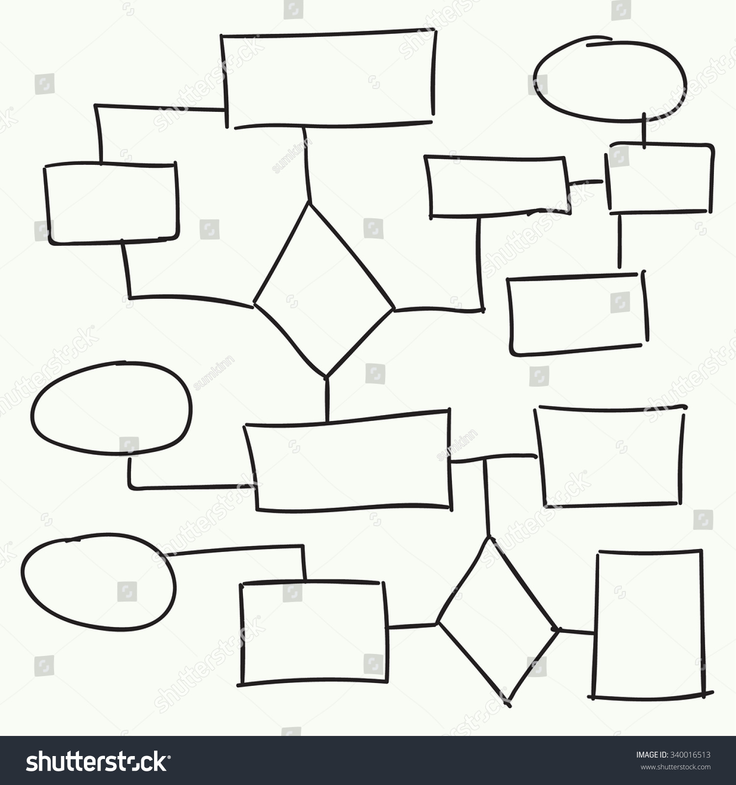 Abstract Flowchart Vector Design Elements. Hand-Drawn Frame, Border ...